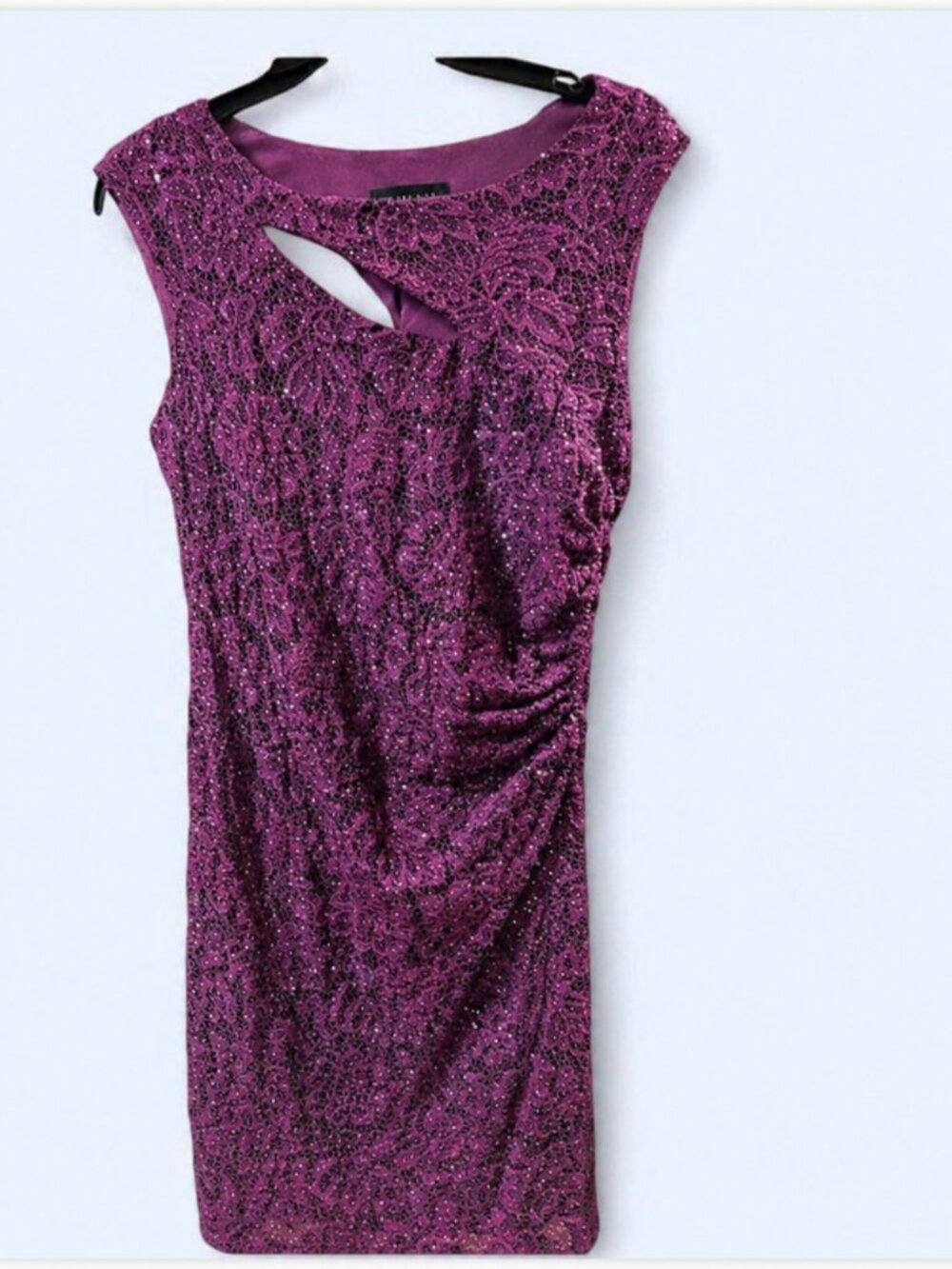 Scarlett Purple Sequin Lace Keyhole Sheath Dress Sleeveless Size 4